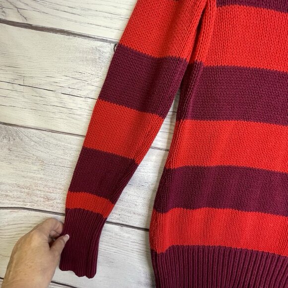Route 66 Sweater Size Large Red‎ Purple Striped Knit Winter Fall Halloween - Picture 5 of 12